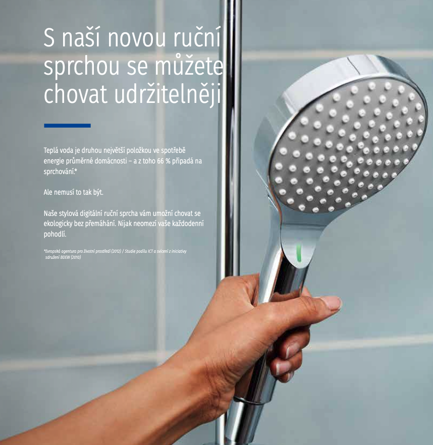 Hansa ACTIVEJET Digital ruční sprcha Self-powered:Bluetooth® Chrome:Světle šedá 84310180-3